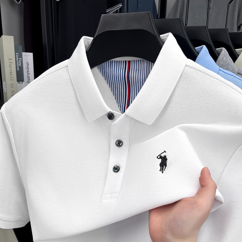 売れ筋100%純綿サマーメンズ半袖ポロシャツ襟ボタン刺繍ビジ - Golf Equipment Brands のレビューと価格