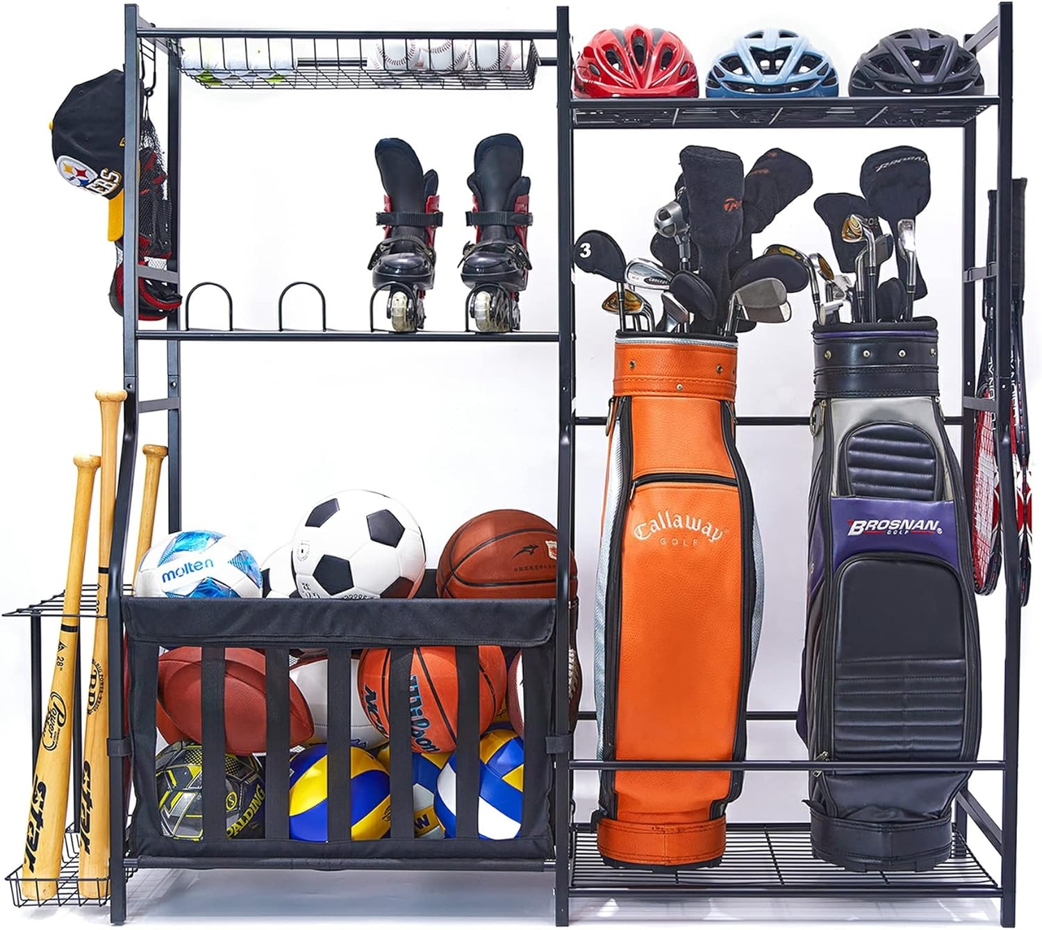ガレージスポーツ用品収納ラック ゴルフバッグスタンド ボール - Golf Equipment Garage Organizer のレビューと価格