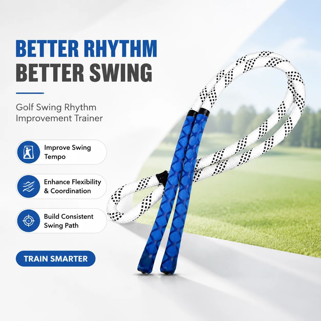 ゴルフスイングリズム改善トレーナー 室内トレーニングロープ  - Practice Equipment For Golf のレビューと価格