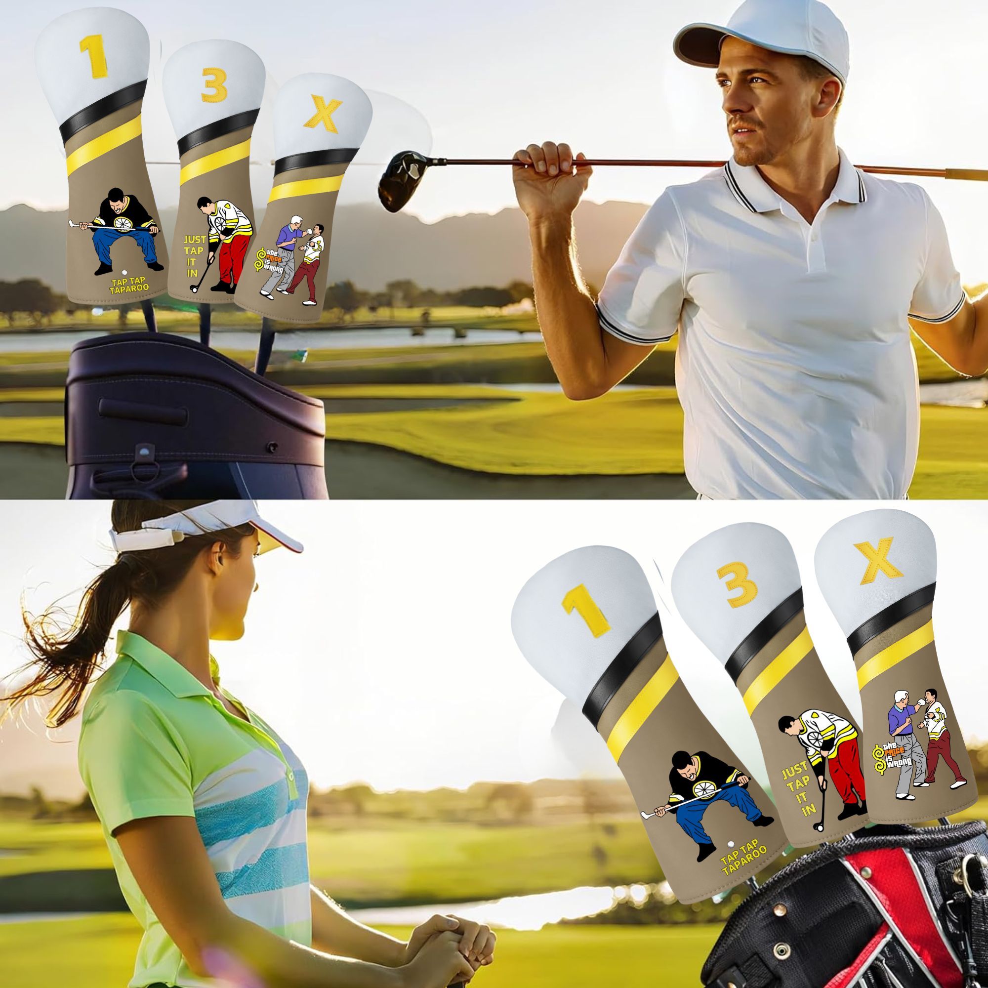 面白いハッピーギルモアゴルフクラブカバー（ドライバー、フェア - Putter Mallet Blade のレビューと価格