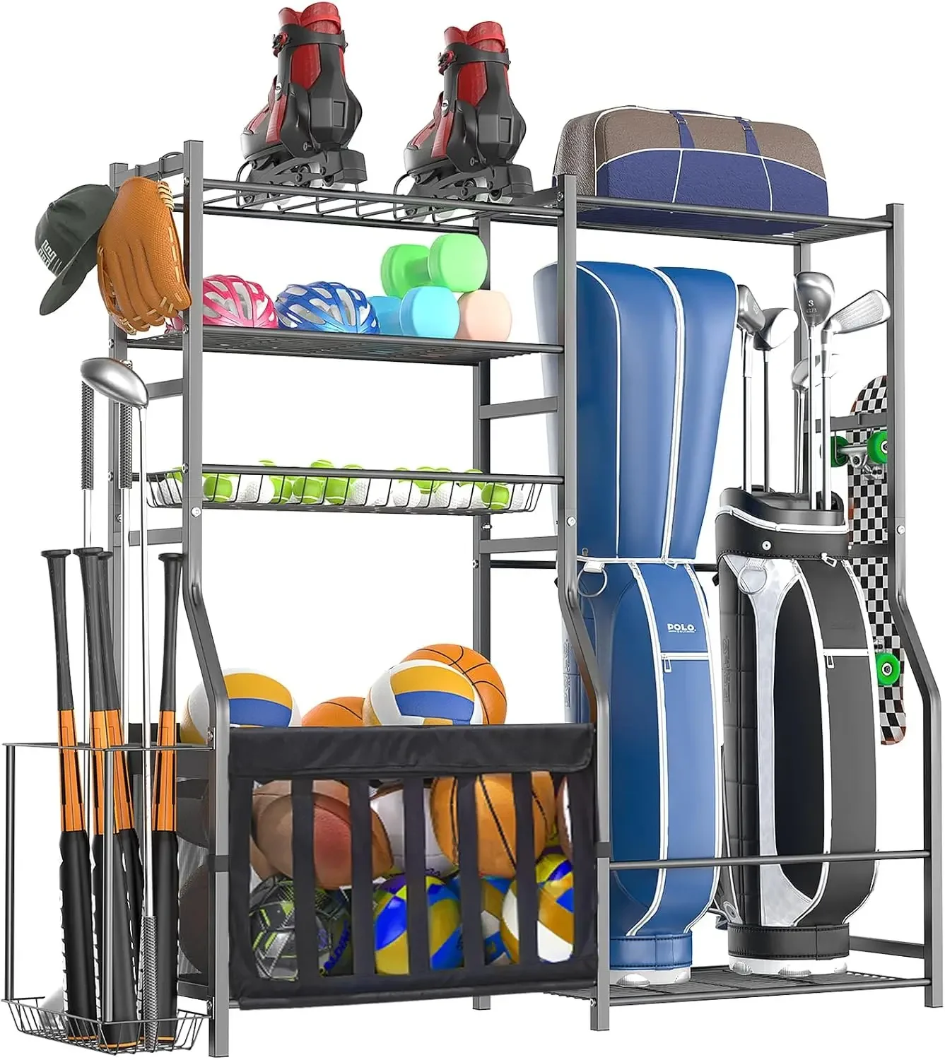 頑丈なガレージスポーツ用品オーガナイザー、オールインワンゴル - Golf Equipment Garage Organizer のレビューと価格